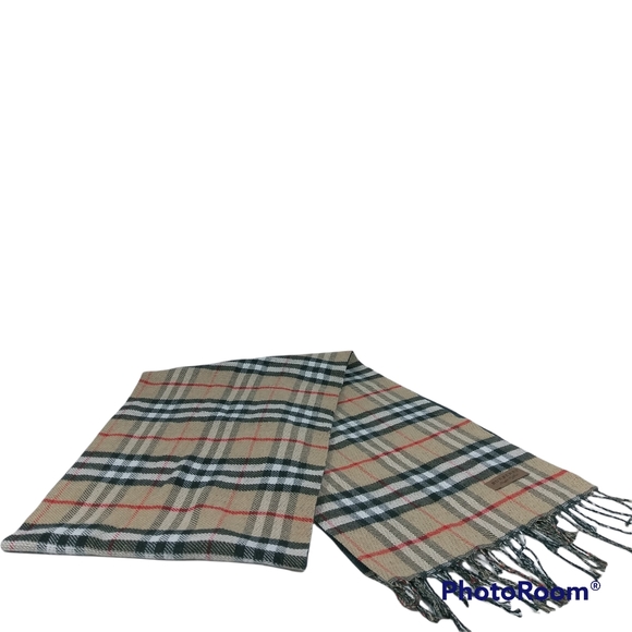 Burberry Fringe Bold Check Wide Scarf
